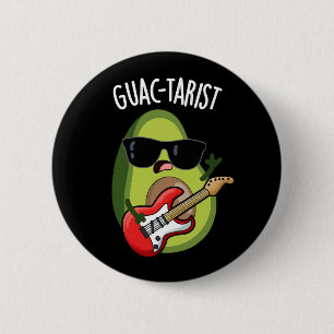 Macaron Rond 5 Cm Guac-tariste Funny Avocado Pun Dark BG