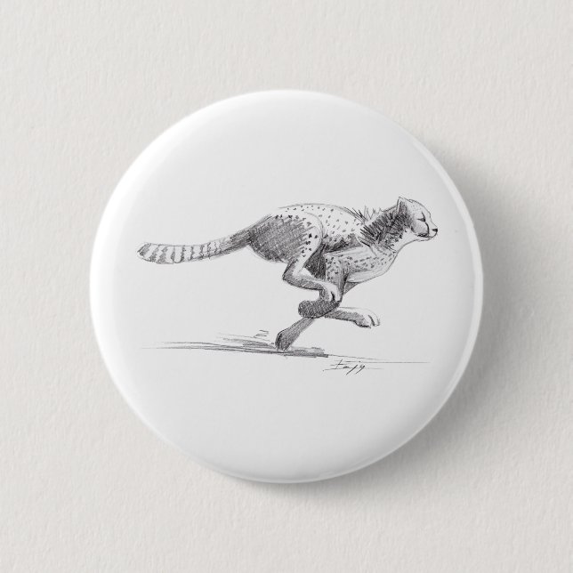 Macaron Rond 5 Cm Guépard (Devant)