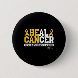 Macaron Rond 5 Cm Guérir le cancer Mois de sensibilisation au cancer