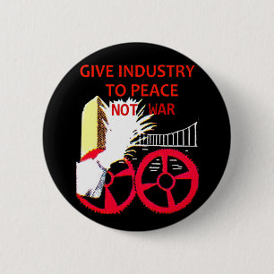 Macaron Rond 5 Cm Guerre de paix pas - bouton