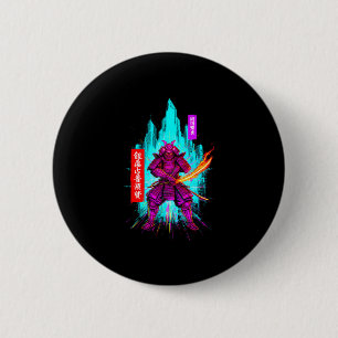 Macaron Rond 5 Cm guerrier cyberpunk samouraï drôle disant sarcasiqu