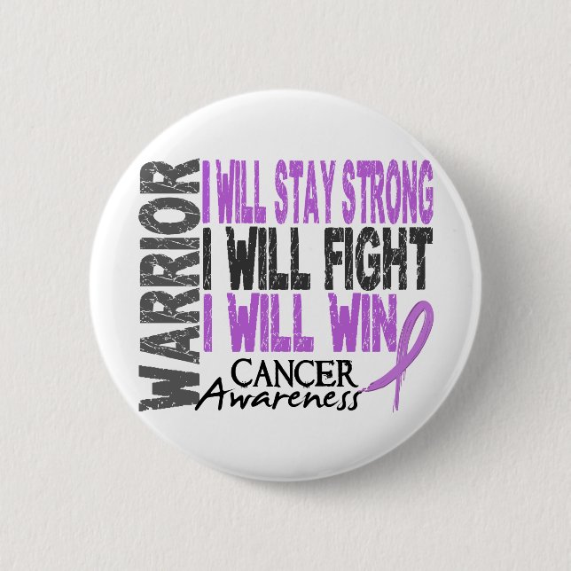 Macaron Rond 5 Cm Guerrier de Cancer (Devant)