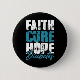 Macaron Rond 5 Cm Guerrier diabétique Don Faith Cure Hope Diabetes A