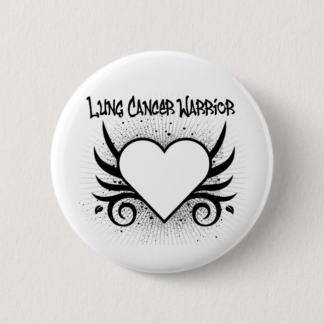 Macaron Rond 5 Cm Guerrier du cancer du poumon (Devant)