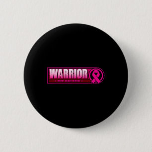 Macaron Rond 5 Cm Guerrier du cancer du sein - Division du cancer du