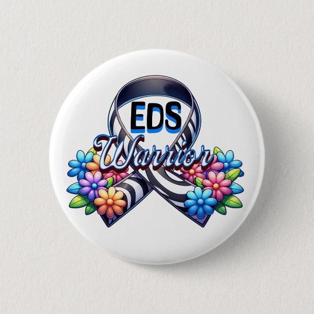 Macaron Rond 5 Cm Guerrier EDS | Syndrome d'Ehlers-Danlos T-Shirt (Devant)