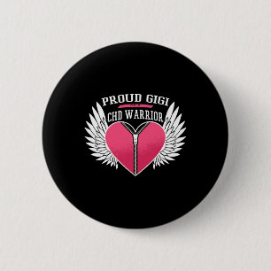Macaron Rond 5 Cm Guerrier Fière Gigi Zipper Coeur avec ailes angéli