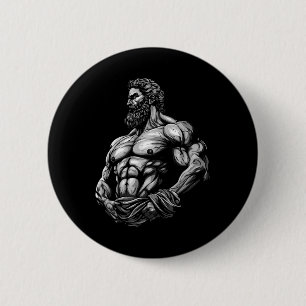 Macaron Rond 5 Cm Guerrier grec musculation gym muscles fitness