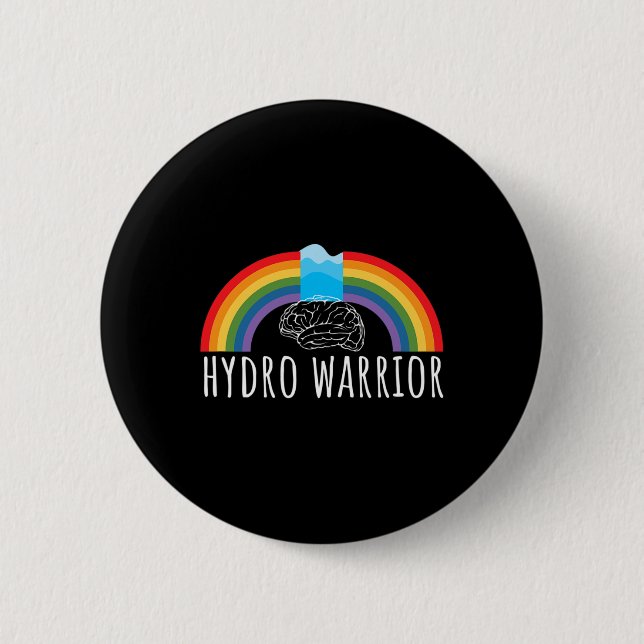 Macaron Rond 5 Cm Guerrier Hydrocéphalie Sensibilisation Cerveau Shu (Devant)