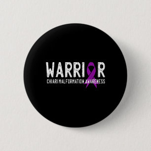 Macaron Rond 5 Cm Guerrier Malformation de Chiari Sensibilisation Vi