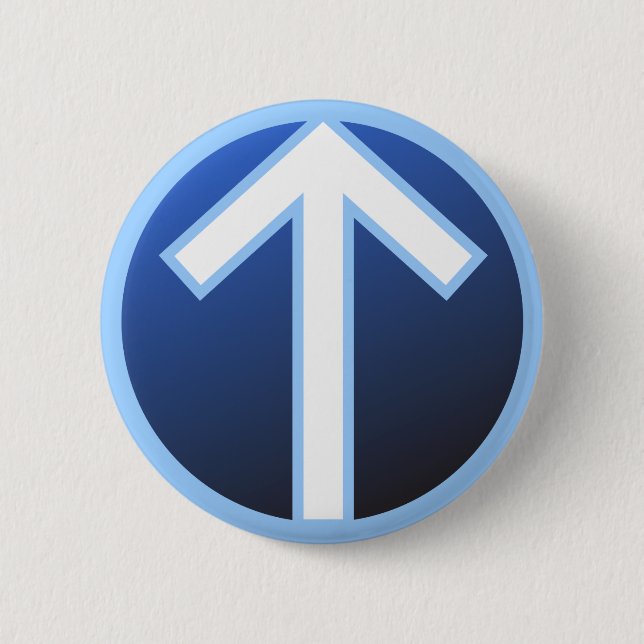 Macaron Rond 5 Cm Guerrier Rune de Tiwaz Teiwaz Tyr (Devant)