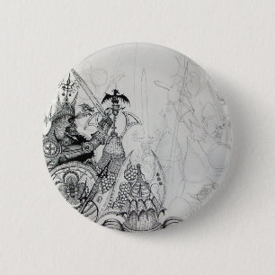 Macaron Rond 5 Cm GUERRIERS GOTHIQUES, Chevaliers barbares, Imaginai
