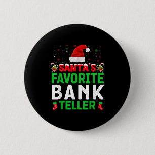 Macaron Rond 5 Cm Guichetier de banque préféré du Père Noël Noël ass