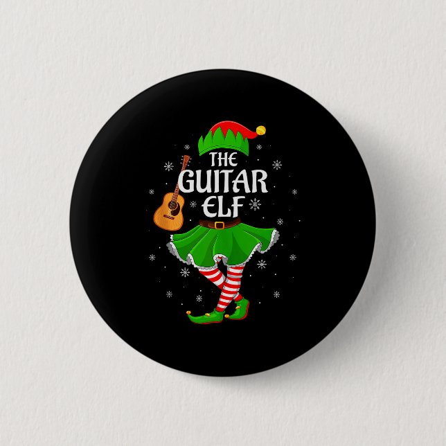 Macaron Rond 5 Cm Guitar Elf Christmas Family Girls Women Elf Squad  (Devant)