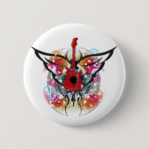 Macaron Rond 5 Cm Guitare à ailes
