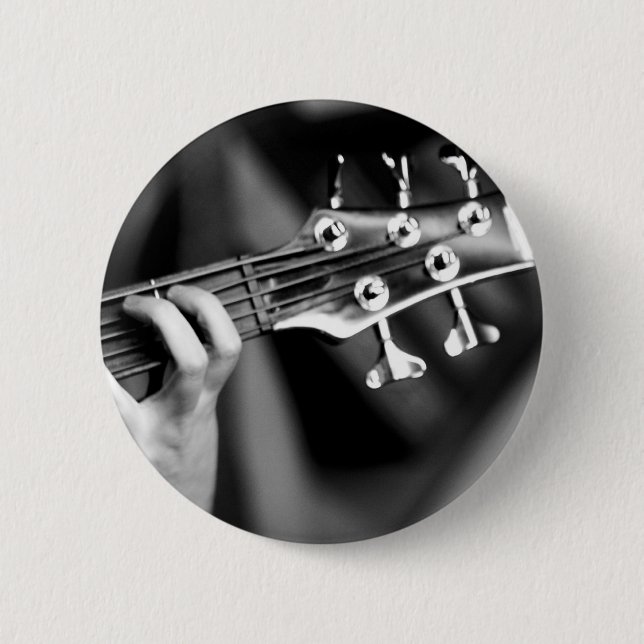 Macaron Rond 5 Cm guitare basse (Devant)