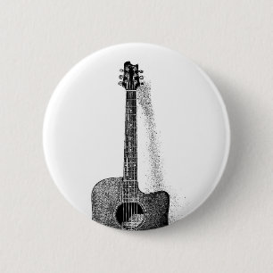 Macaron Rond 5 Cm Guitare classique