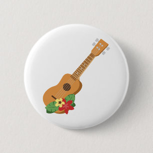 Macaron Rond 5 Cm Guitare d'ukulélé