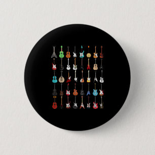 Macaron Rond 5 Cm Guitariste Guitare instrument de musique Rock et R