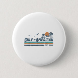 Macaron Rond 5 Cm Gulf Of Us America Est 2025 Retro Vintage Beach Me