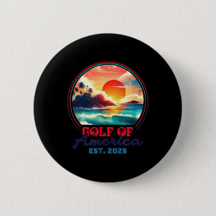 Macaron Rond 5 Cm Gulf Of Usa America Shirt Est 2025 Retro Vintage B