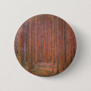 Macaron Rond 5 Cm Gustav Klimt Fir Forêt Tannenwald Arbres rouges