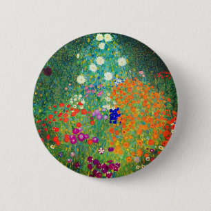 Macaron Rond 5 Cm Gustav Klimt Flower Garden