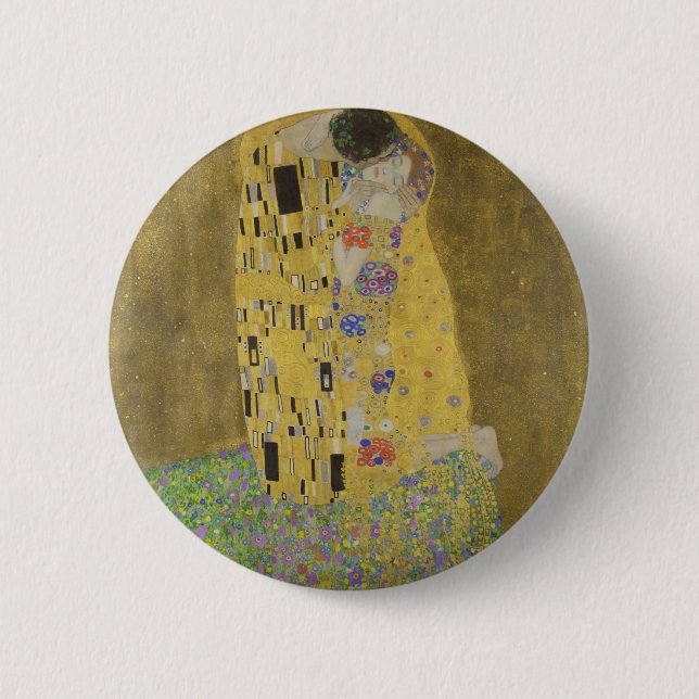 Macaron Rond 5 Cm Gustav Klimt "Le Baiser" (Devant)