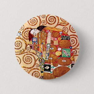 Macaron Rond 5 Cm Gustav Klimt - L'Embrace - Peinture d'Art