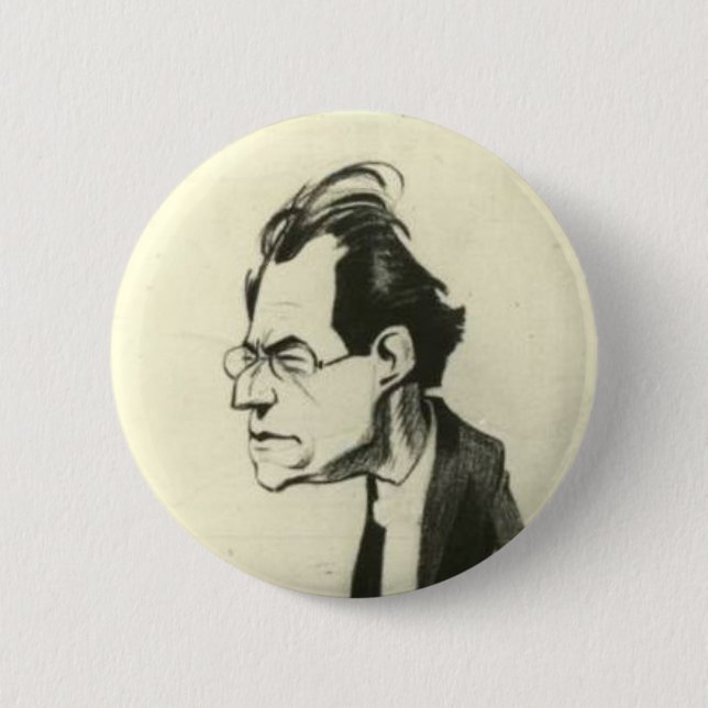 Macaron Rond 5 Cm Gustav Mahler button (Devant)