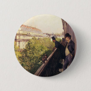 Macaron Rond 5 Cm Gustave Caillebotte : Un balcon, boulevard