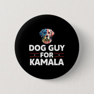 Macaron Rond 5 Cm Guy Pour Kamala Vote Blue