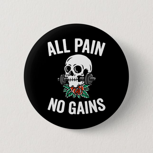 Macaron Rond 5 Cm Gymnase Funny Fitness Exercice Parodie Toute doule (Devant)