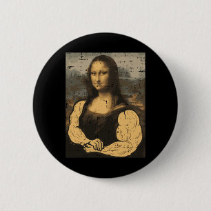 Macaron Rond 5 Cm Gymnase Mona Lisa Muscle Amusement Entraînement Fi