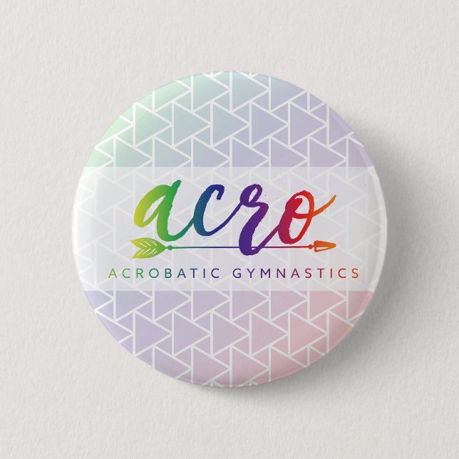 Macaron Rond 5 Cm Gymnastique acrobatique Rainbow Button (Devant)
