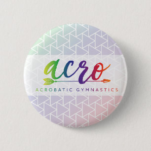 Macaron Rond 5 Cm Gymnastique acrobatique Rainbow Button