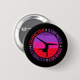 Macaron Rond 5 Cm Gymnastique Féminine Caractère Force Courage