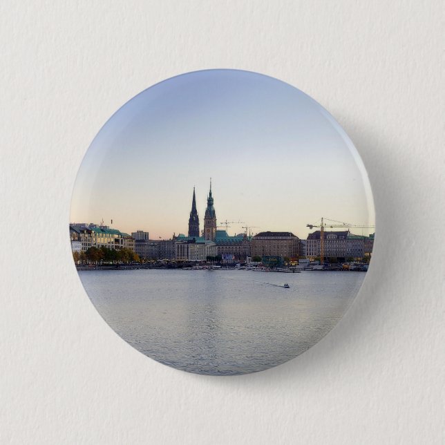 Macaron Rond 5 Cm Hafen Boutons de Hambourg Pins Bouton Pin (Devant)
