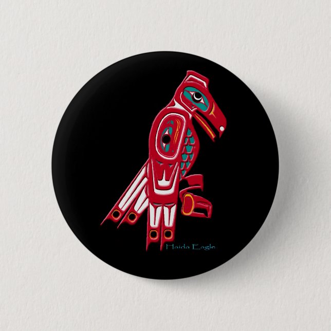 Macaron Rond 5 Cm HAIDA EAGLE Collection (Devant)