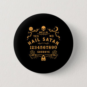 Macaron Rond 5 Cm Hail Satan Occulte Horreur Athéiste Wiccan Satanic
