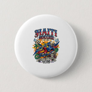 Macaron Rond 5 Cm Haïti Football Squelette Attaquant Nations Style A