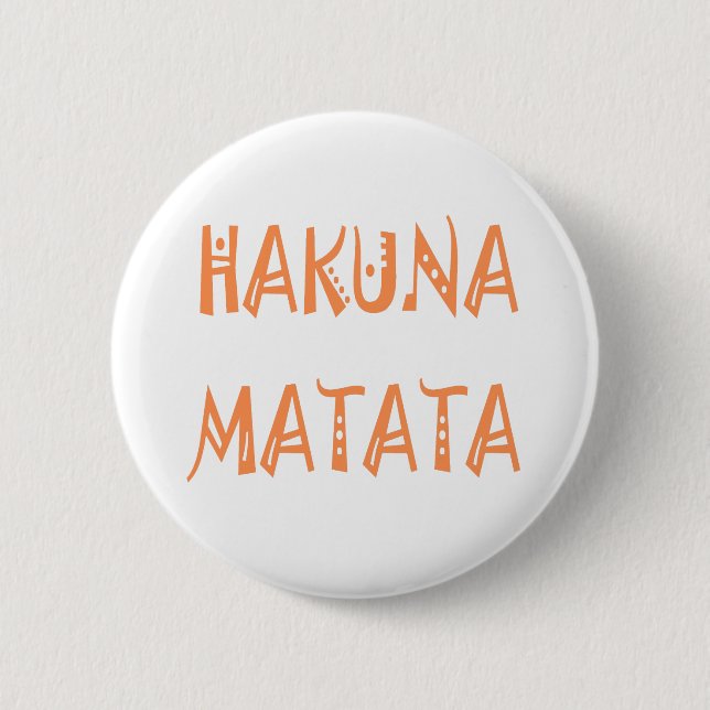 Macaron Rond 5 Cm Hakuna Matata - Art Tribal Africain (Devant)