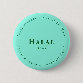 Macaron Rond 5 Cm Halal meal Request Badge, Light green, Dark green
