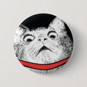 Macaron Rond 5 Cm Halètement étonné Meme de chat - bouton de Pinb