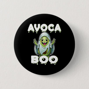 Macaron Rond 5 Cm Halloween Avocado Pun Ghost Costume Drôle Veggie A