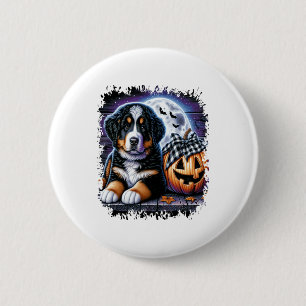 Macaron Rond 5 Cm Halloween bernois de chien de montagne