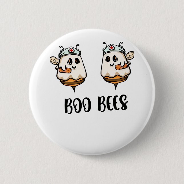Macaron Rond 5 Cm Halloween Boo Bees Infirmière T-shirt classique (Devant)