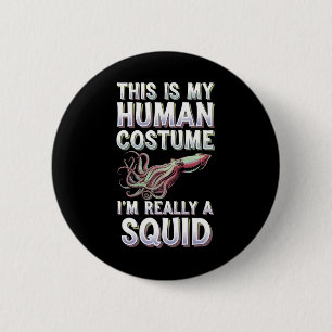 Macaron Rond 5 Cm Halloween C'Est Mon Costume Humain Je suis Vraimen