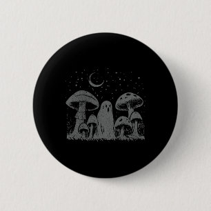 Macaron Rond 5 Cm Halloween Champignons Fantôme Grunge Vintage 90 Ae
