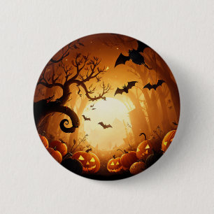 Macaron Rond 5 Cm Halloween/chauve-souris/Citrouille/automne